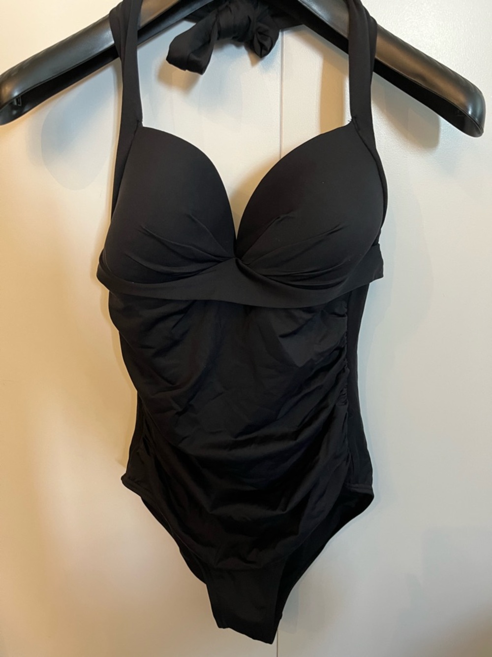 Sunseeker Black One-Piece Halter Swimsuit, size 4